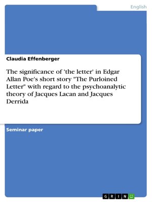 lacan seminar on the purloined letter